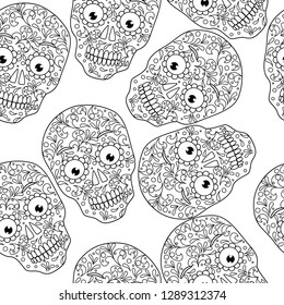 
skull coloring book vector illustration