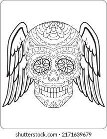 Skull Coloring Pages for Kids and Adult