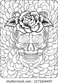 Skull Coloring Pages for Kids and Adults