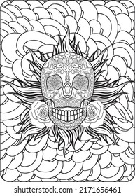 Skull Coloring Pages for Kids and Adults
