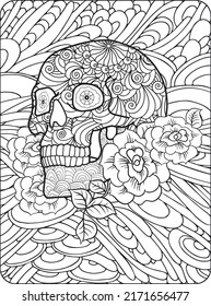 Skull Coloring Pages for Kids and Adults