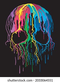 skull colors graphic design splats