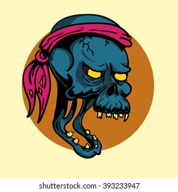 Skull colour vector illustration eps 10