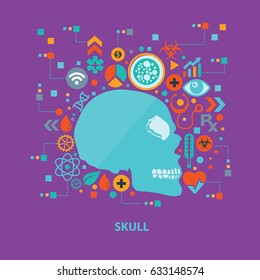 Skull concept design,clean vector