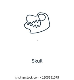 Skull concept line icon. Linear Skull concept outline symbol design. This simple element illustration can be used for web and mobile UI/UX.