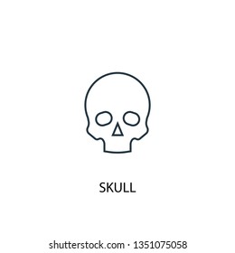 skull concept line icon. Simple element illustration. skull concept outline symbol design. Can be used for web and mobile UI/UX