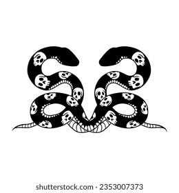 skull concept snake vector illustration