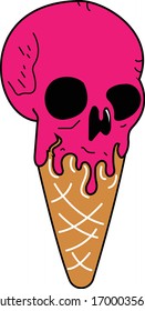 SKULL CONE vector graphic design - Cute skull art