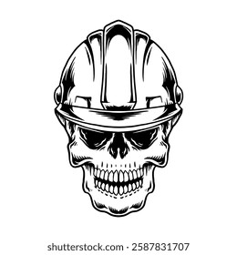 Skull construction with hard hat