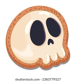 Skull cookie HAlloween dessert Vector