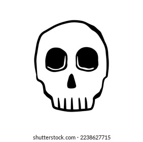 Skull corpe line art design vector. Hand drawn character symbol. 