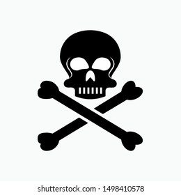 Skull and Coss Bones Icon - Vector, Poison Sign and Symbol for Design, Presentation, Website or Apps Elements.