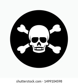 Skull and Coss Bones Icon - Vector, Poison Sign and Symbol for Design, Presentation, Website or Apps Elements.