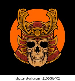 skull costume samurai ilustration premium vector