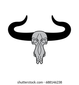 Skull cow. head of skeleton bull. Death of an farm animal. Remains cattle
