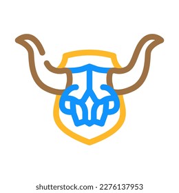 skull cow horn animal color icon vector. skull cow horn animal sign. isolated symbol illustration