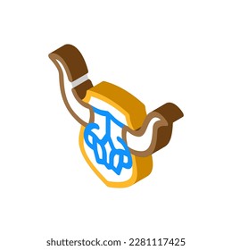skull cow horn animal isometric icon vector. skull cow horn animal sign. isolated symbol illustration