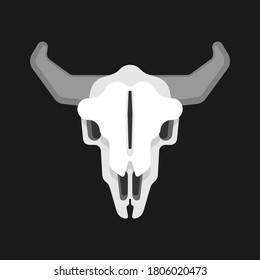 Skull cow isolated. Skeleton head of bull. vector illustration