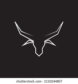 skull cow long horn logo design, vector graphic symbol icon sign illustration 