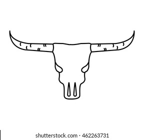 skull cow wild west icon graphic isolated vector