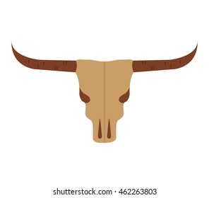 skull cow wild west icon graphic isolated vector