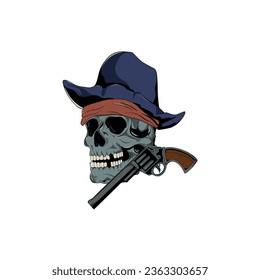 SKULL COWBOY BONE RETRO OLD DESIGN