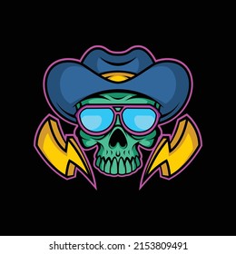 skull cowboy esport logo for commercial use