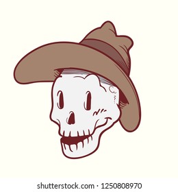 skull cowboy in hat