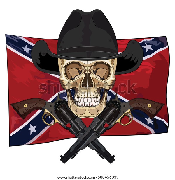 Download Skull Cowboy Hat Two Crossed Gun Stock Vector (Royalty ...
