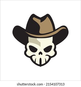 Skull cowboy icon vector illustration design web