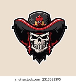 Skull Cowboy Rider Esports Logo Mascot Vector Illustration