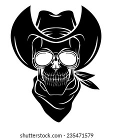 Skull cowboy Warrior vector illustration