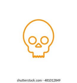 skull, cranium line icon, outline vector logo illustration, linear pictogram isolated on white