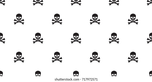 Skull cross bone Ghost Halloween seamless pattern vector wallpaper background