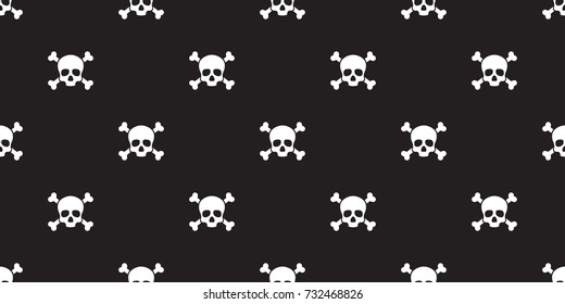 Skull cross bone Halloween vector seamless pattern wallpaper background