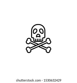skull cross bone icon vector illustration