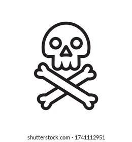 Skull cross bone icon vector illustration 