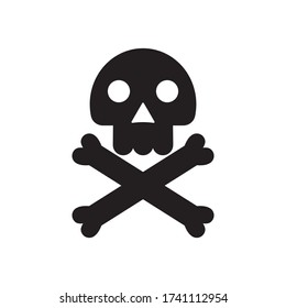 Skull cross bone icon vector illustration 