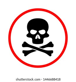 Skull and Cross Bones Icon. Dangerous, Alert. Poisonous, Pirates Symbol for Info Graphics, Design Elements, Websites, Presentation and Application - Vector.