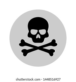 Skull and Cross Bones Icon. Dangerous, Deadly. Poison, Pirates Illustration. Applied as Trendy Symbol for Design Elements, Websites, Presentation and Application - Vector.