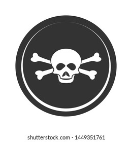 Skull and Cross Bones Icon. Poison , Toxic Symbol for Design Elements, Websites, Presentation and Application - Vector. 