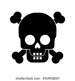 Skull with Cross Bones Icon symbol. Danger Icon symbol. Vector Illustration