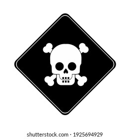 Skull with Cross Bones Icon symbol. Danger Icon symbol. Vector Illustration