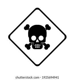 Skull with Cross Bones Icon symbol. Danger Icon symbol. Vector Illustration