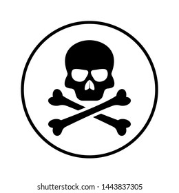 Skull and Cross Bones Icon - Vector, Poison or Toxic in Simple Sign & Trendy Symbol for Design and Websites, Presentation or Mobile Application.