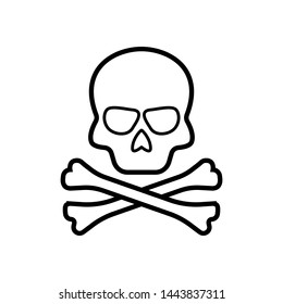 Skull and Cross Bones Icon - Vector, Poison or Toxic in Simple Sign & Trendy Symbol for Design and Websites, Presentation or Mobile Application.