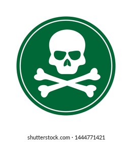 Skull and Cross Bones Icon - Vector, Poison or Toxic in Simple Sign & Trendy Symbol for Design and Websites, Presentation or Mobile Application. 