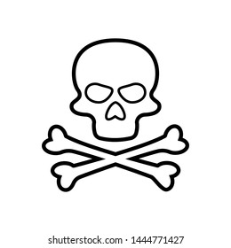 Skull and Cross Bones Icon - Vector, Poison or Toxic in Simple Sign & Trendy Symbol for Design and Websites, Presentation or Mobile Application. 