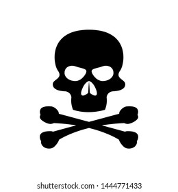 Skull and Cross Bones Icon - Vector, Poison or Toxic in Simple Sign & Trendy Symbol for Design and Websites, Presentation or Mobile Application. 