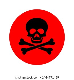 Skull and Cross Bones Icon - Vector, Poison or Toxic in Simple Sign & Trendy Symbol for Design and Websites, Presentation or Mobile Application. 